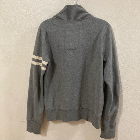 Abercrombie & Fitch Muscle Fit Hoodie Charcoal Button-Up Sweater Medium - Picture 2 of 14